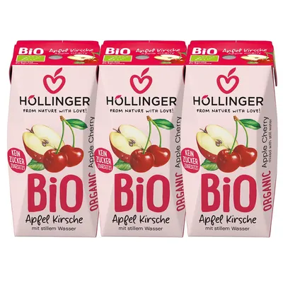 Nectar Bio de mere si cirese, 600ml, Hollinger