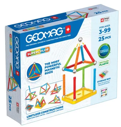 Constructor magnetic Geomag - Supercolor, 25 piese