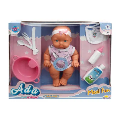 Set papusa bebelus Ada cu accesorii, Dollz n More, 23 cm, Roz