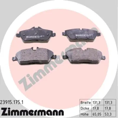Set placute frana, frana disc ZIMMERMANN 23915.175.1