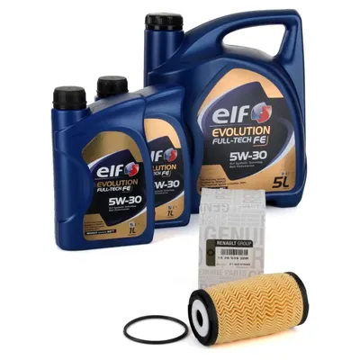 Pachet Revizie Ulei Motor Elf Evolution Full Tech FE 5W-30 5L + 2 Buc 1L + Filtru Ulei Oe Renault Alaskan 2017 152093920R