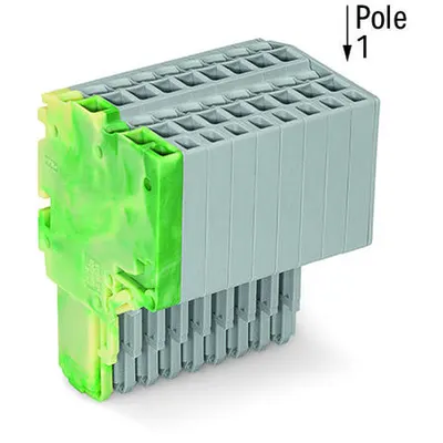 2-conductor female connector; 1.5 mm²; 10-pole; 1,50 mm²; green-yellow, gray