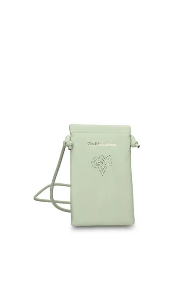 Geanta de piele ecologica cu logo pentru telefon Celestia Nova - Verde