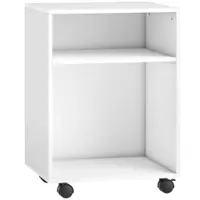 HOMCOM Dulap pentru Imprimantă cu Roți și 2 Rafturi 40x35x55.5 cm, Alb | Aosom Romania