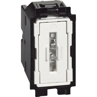 Intrerupator cu revenire iluminabil 1 modul borne automate Bticino Living Now K4005A, alb, negru, nisip