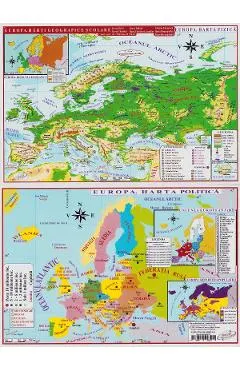 Harta Europa. Pliata