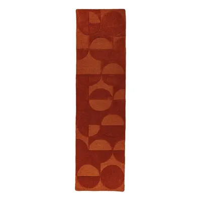 Covor tip traversă teracotă țesut manual din lână 60x230 cm Gigi – Flair Rugs