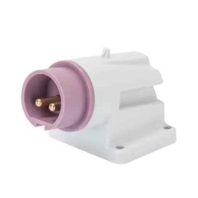 Stecher fisa industriala fixa 90° - IP44 - 2P 16A 20-25V 50-60HZ - VIOLET - n.r. - Strangere cu surub