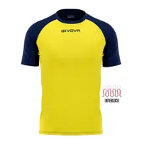 Tricou Givova Capo galben-bleumarin 2XL
