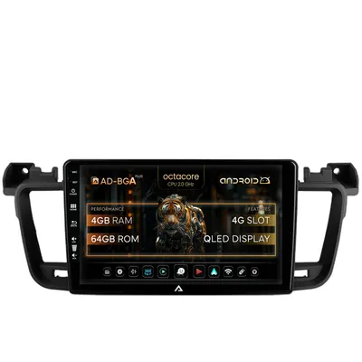 Navigatie Peugeot 508 (2010-2018), Android, A-Octacore 4GB RAM + 64GB ROM, 9 Inch - AD-BGA9004+AD-BGRKIT264