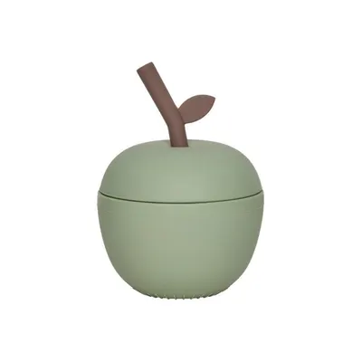 Cană pentru copii verde din silicon Apple – OYOY Mini