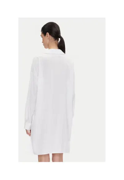 Rochie tip camasa dama bumbac/viscoza - alb