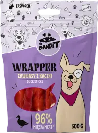 Recompense pentru caini Mr. Bandit WRAPPER, sticks, rata 80g