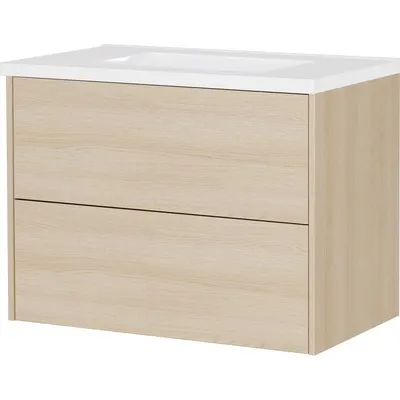 Dulap sub chiuvetă în culoare naturală suspendat cu aspect de lemn de stejar 81x61 cm Bodera – Germania