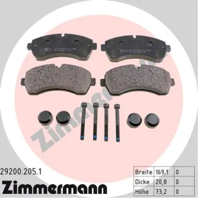 Set placute frana, frana disc ZIMMERMANN 29200.205.1