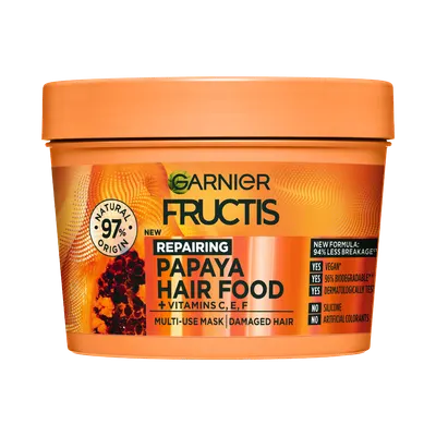 Masca reparatoare pentru parul deteriorat Hair Food Papaya, 390ml, Fructis