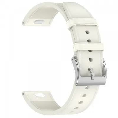 Curea Techsuit W073 pentru Samsung Galaxy Watch / Huawei Watch Series, 22mm, Alba
