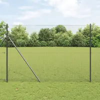Gossi set de stalpi de imprejmuire set de 2 gri metal 10 x 1,5 m