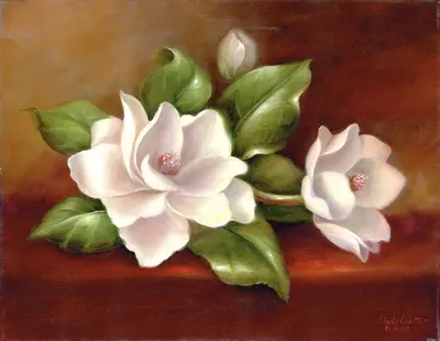 Set de desen cu vopsele acrilice Royal Masterpiece - Magnolii, 23х30 cm