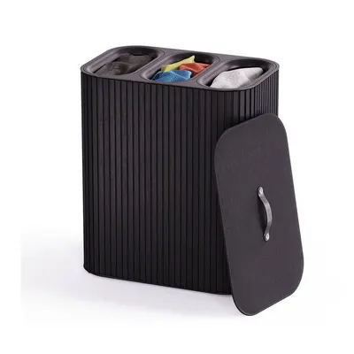 Coș de rufe negru 3x30 l din bambus Tota Trio Luxe – Joseph Joseph