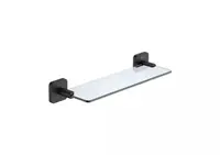 Etajera baie Roca Victoria A817888NB0, montare pe perete, 350 x 108 mm, metal/sticla, mat, Negru