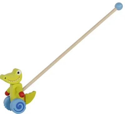 Jucărie din lemn Goki - Crocodil de împins