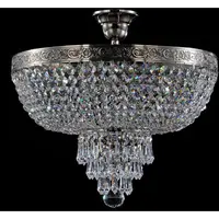 Candelabru Diamant Crystal Palace 5 becuri dulie normala E27 230V Diam. 40cm, H43 cm,Nichel