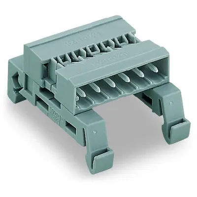 Double pin header; DIN-35 rail mounting; Pin spacing 5 mm; 7-pole; gray
