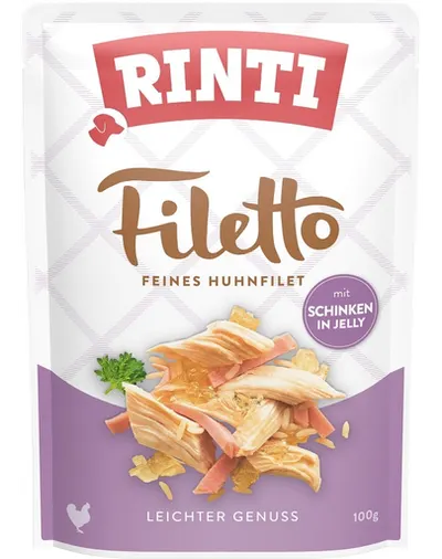 RINTI Filetto in Jelly Chicken&Ham plic hrana in aspic pentru caini 100 g pui si sunca