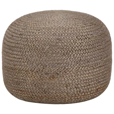 vidaXL Taburet lucrat manual, gri deschis, 45 x 30 cm, iută