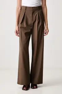 MM6 Maison Margiela pantaloni straight pentru femei cu amestec de lână