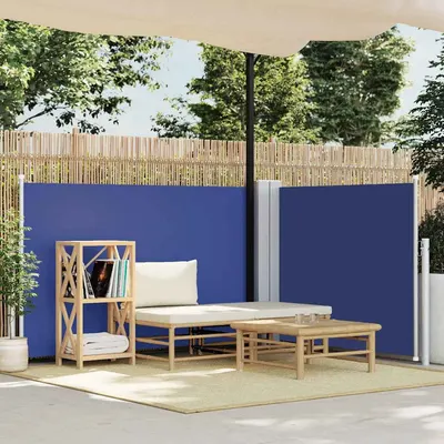 vidaXL Copertină laterală retractabilă, albastru, 100 x 600 cm