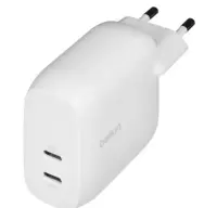 Incarcator Belkin WCB010vfWH, 2 x USB-C, 30W (Alb)