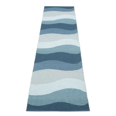 Covor tip traversă pentru interior și exterior albastru 70x300 cm Urvi Water – Pappelina