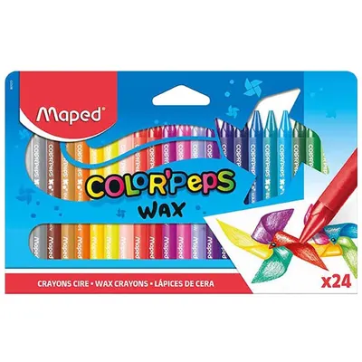 Creioane cerate Color'Peps, 24culori, Maped