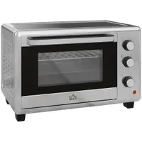 HOMCOM Mini Cuptor Electric cu Convectie 30L pentru Bucătărie Blat Temperatură Ajustabilă 1600W Accesorii Incluse | Aosom Romania