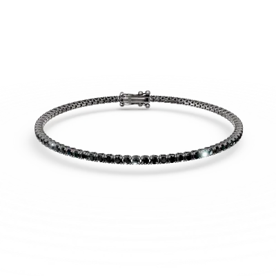 Bratara tennis din aur negru cu diamante negre de 1.5ct
