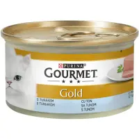 PURINA Gourmet Gold Mousse, Ton, conservă hrană umedă pisici, (pate), 85g