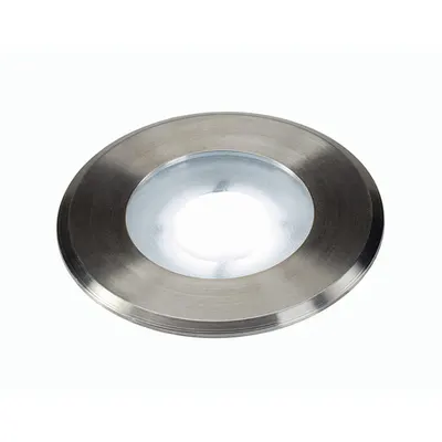 Spot incastrat, DASAR® FLAT 80 Recessed fittings, stainless steel outdoor inground fitting, LED, 5000K, IP67, round, brushed stainless steel, 4.3W