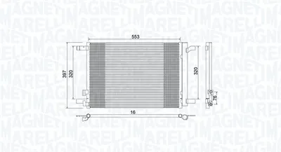 Radiator AC condensator cu uscator potrivit AUDI A3, Q2, TT; DODGE RAM 1500; SEAT ATECA, LEON, LEON SC, LEON ST; SKODA KODIAQ, OCTAVIA III, SCALA, SUPERB III; VW GOLF ALLTRACK VII 1.0-Electric 10.08