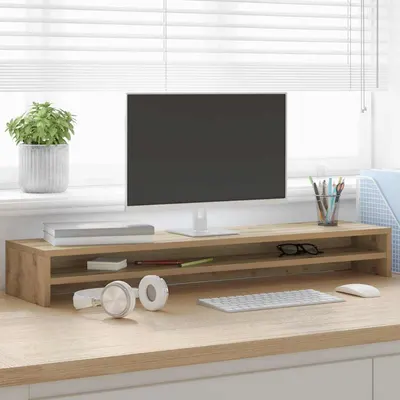 vidaXL Suport monitor stejar artizanal 100x24x13 cm lemn stratificat