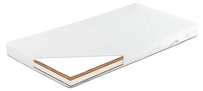 Saltea pentru pătuț Sensillo - Classic, cu fibre de cocos, 120 x 60 x 8 cm, alb