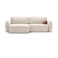 Colțar crem extensibil/cu spațiu de depozitare cu tapițerie din chenille Tonale – Cosmopolitan Design