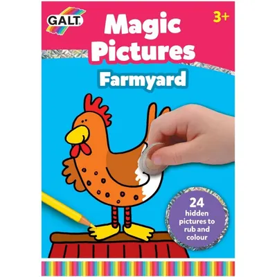 Carte pentru copii "sterge si coloreaza" Galt - Curte la sat