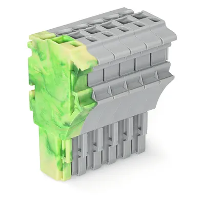 1-conductor female plug; 2.5 mm²; 6-pole; 2,50 mm²; green-yellow, gray