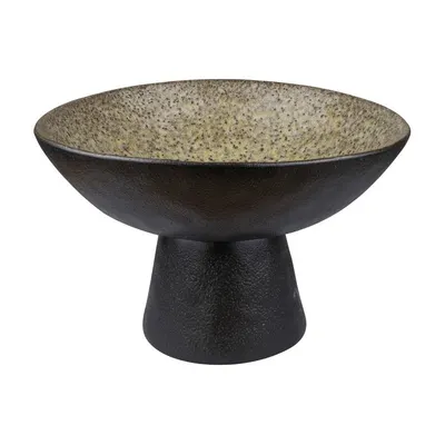 Bol negru/bej din gresie ø 31,5 cm By Hand – Mette Ditmer Denmark