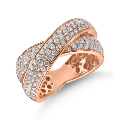 Inel din aur roz cu diamante de 1.3ct