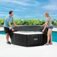 INTEX Învelitoare pentru spa Gri închis 180 x 180 cm PVC și PU
