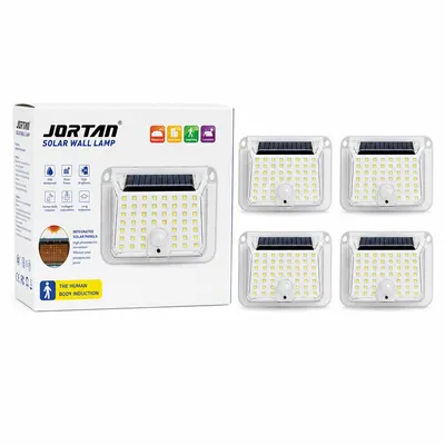 Set 4 x Lampa solara 90 LED Jortan, senzor de miscare