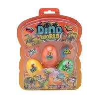 Set de joacă JohnToy - Dino World, Ou cu slime și dinozaur Glow in the Dark, 3 buc